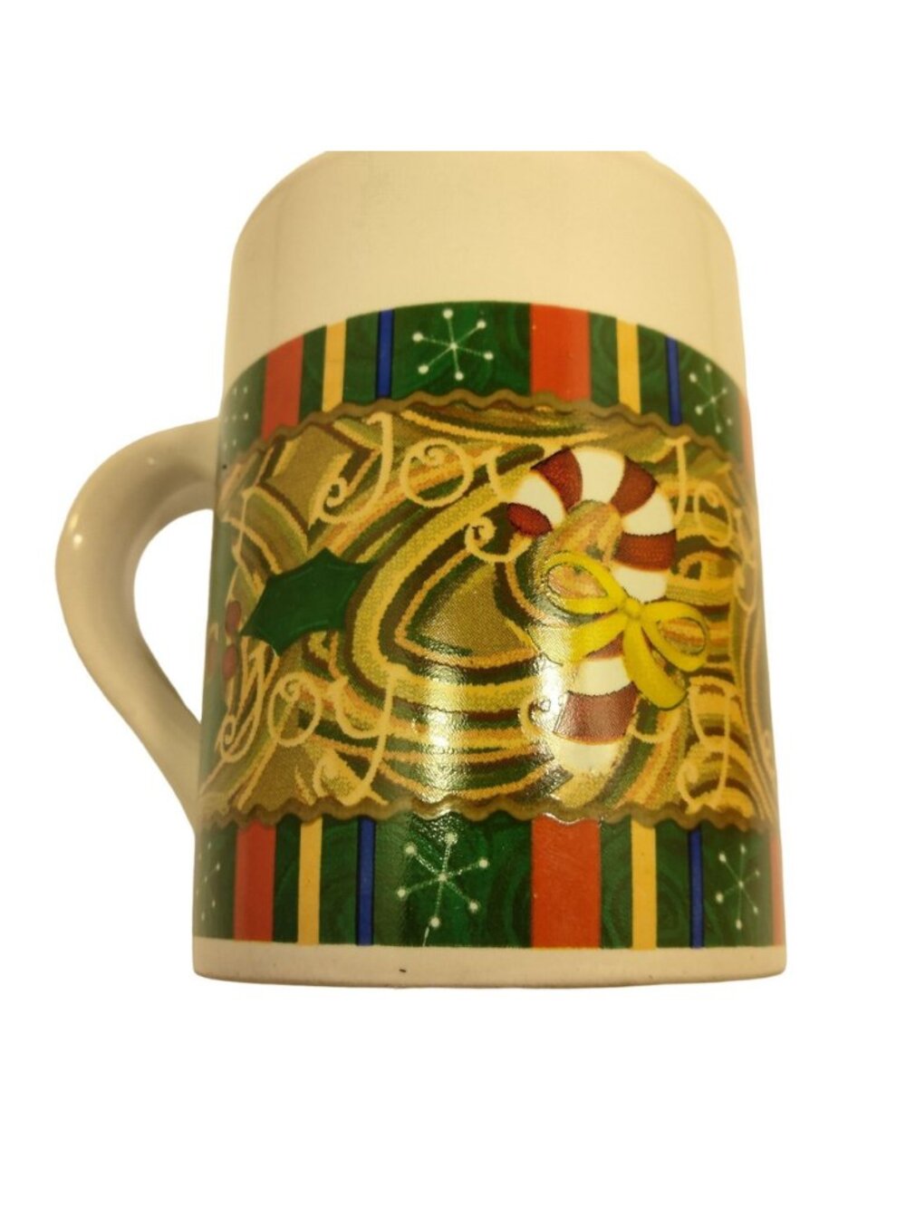 Royal Norfolk Christmas Coffee Cup Mug Joy Cardinal Abstract Design Holly Tree - Picture 2 of 9